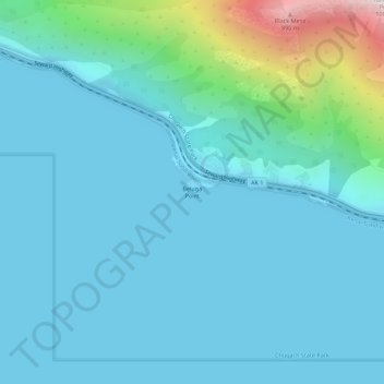Mappa topografica Beluga Point, altitudine, rilievo