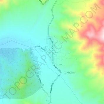 Mappa topografica Caimanes, altitudine, rilievo