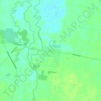 Mappa topografica Oxley, altitudine, rilievo