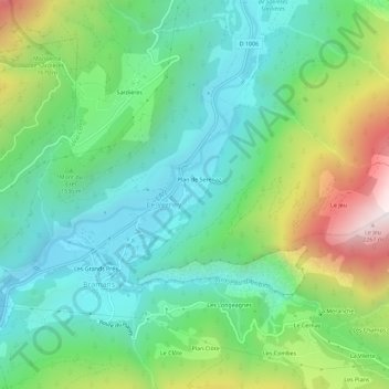 Mappa topografica Le Grand Courbet, altitudine, rilievo