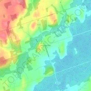 Mappa topografica Mount Pleasant, altitudine, rilievo
