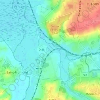Mappa topografica Les Andrieux, altitudine, rilievo