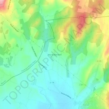 Mappa topografica Mas de Bonnaure, altitudine, rilievo