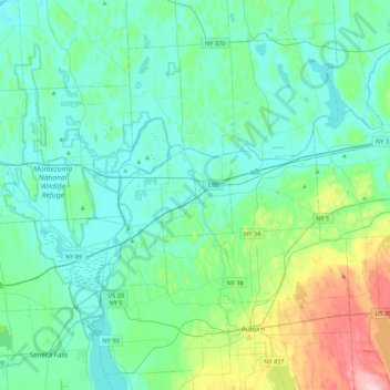 Mappa topografica Mentz, altitudine, rilievo