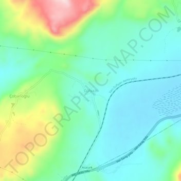 Mappa topografica Gölyazı, altitudine, rilievo