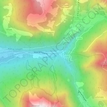 Mappa topografica Le Villard, altitudine, rilievo