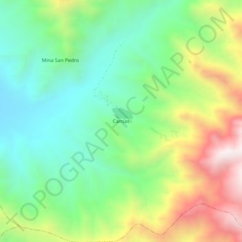 Mappa topografica Cansas, altitudine, rilievo