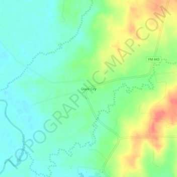 Mappa topografica Glaze City, altitudine, rilievo