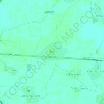 Mappa topografica Vella, altitudine, rilievo