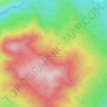 Mappa topografica Black Mountain, altitudine, rilievo