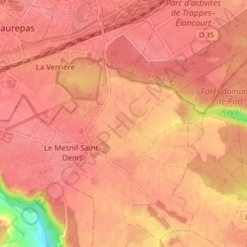 Mappa topografica Rodon, altitudine, rilievo