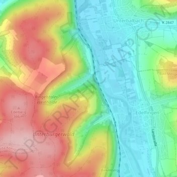 Mappa topografica Heuneburg, altitudine, rilievo