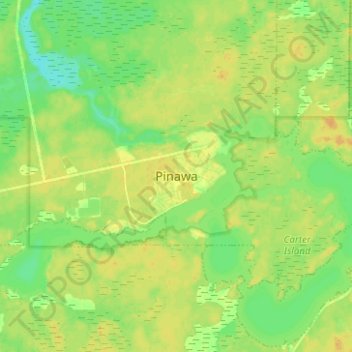 Mappa topografica Pinawa, altitudine, rilievo