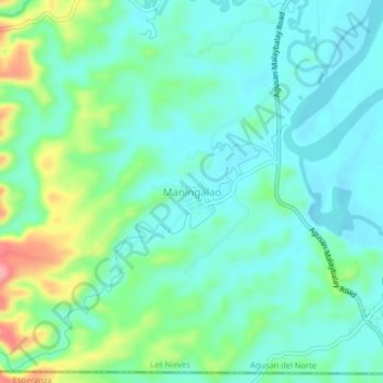 Mappa topografica Maningalao, altitudine, rilievo