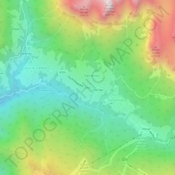 Mappa topografica Costa, altitudine, rilievo