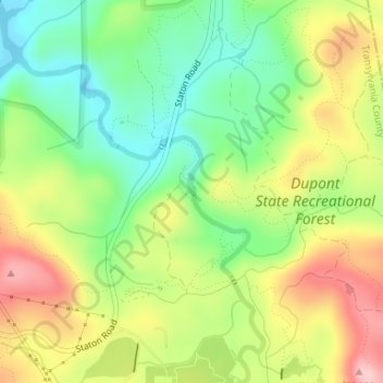 Mappa topografica Triple Falls, altitudine, rilievo