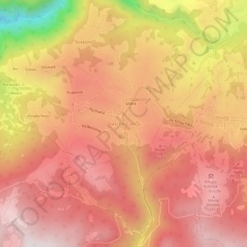 Mappa topografica Tresché Conca, altitudine, rilievo