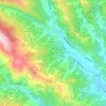 Mappa topografica Costa Carnara, altitudine, rilievo