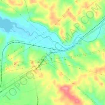 Mappa topografica Denver, altitudine, rilievo