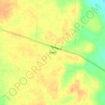 Mappa topografica Fleet, altitudine, rilievo
