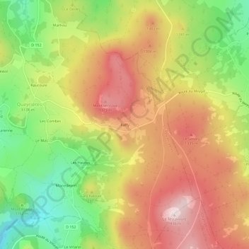 Mappa topografica Raffy, altitudine, rilievo