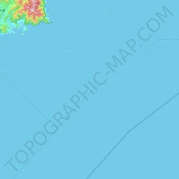 Mappa topografica 潮连岛, altitudine, rilievo