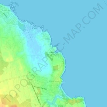 Mappa topografica Madonna di Roca Vecchia, altitudine, rilievo