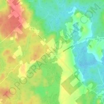 Mappa topografica Hopetown, altitudine, rilievo