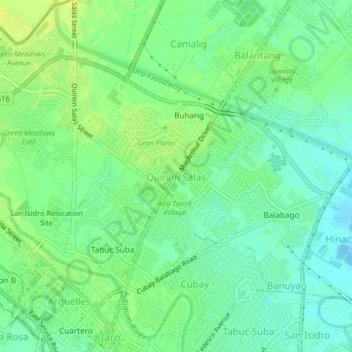 Mappa topografica Quintin Salas, altitudine, rilievo
