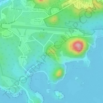 Mappa topografica Morro Boa Vista, altitudine, rilievo