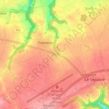 Mappa topografica Le Grand Chemin, altitudine, rilievo