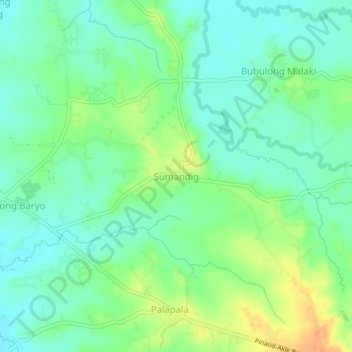 Mappa topografica Sumandig, altitudine, rilievo