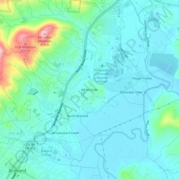 Mappa topografica White Oaks, altitudine, rilievo