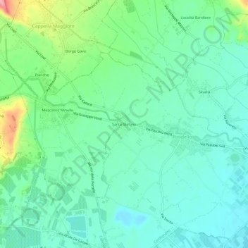 Mappa topografica Santo Stefano, altitudine, rilievo