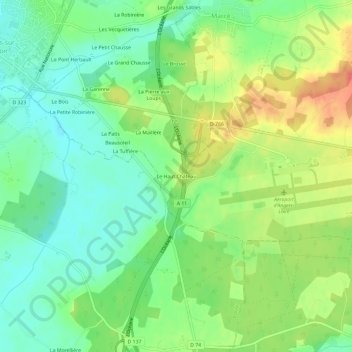 Mappa topografica Le Haut Château, altitudine, rilievo