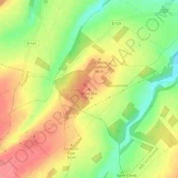 Mappa topografica Mont Joie, altitudine, rilievo