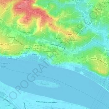 Mappa topografica La Croix, altitudine, rilievo