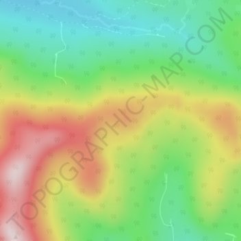 Mappa topografica Kibby Mountain, altitudine, rilievo