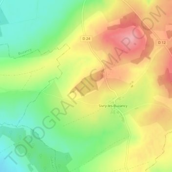 Mappa topografica Graveline, altitudine, rilievo