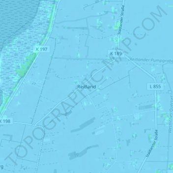 Mappa topografica Reitland, altitudine, rilievo
