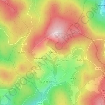 Mappa topografica Le Chatelard, altitudine, rilievo