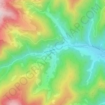 Mappa topografica Sengern, altitudine, rilievo