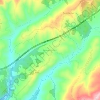 Mappa topografica Karaabdülbaki, altitudine, rilievo