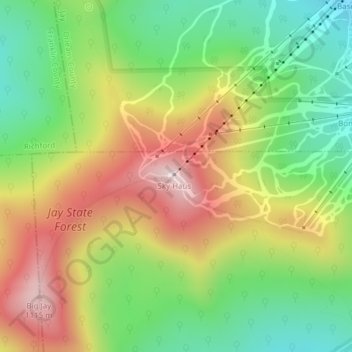 Mappa topografica Jay Peak, altitudine, rilievo
