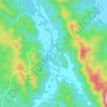 Mappa topografica Himamara, altitudine, rilievo