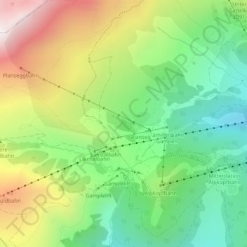 Mappa topografica Komperdell, altitudine, rilievo