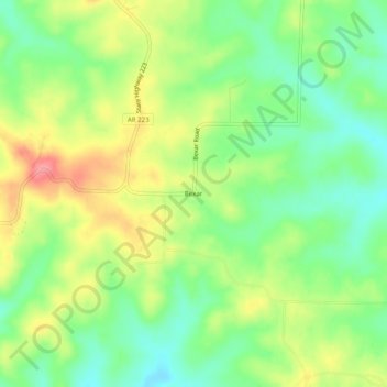 Mappa topografica Bexar, altitudine, rilievo