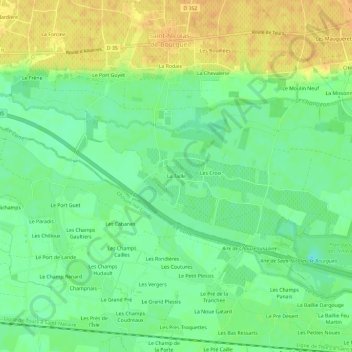 Mappa topografica La Taille, altitudine, rilievo