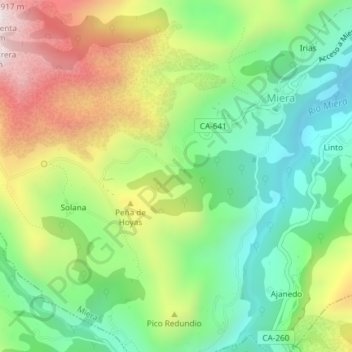 Mappa topografica Cueva de los Suspiritos Azules, altitudine, rilievo