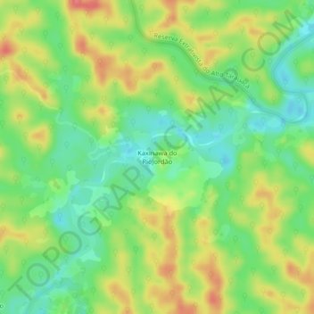Mappa topografica Kaxinawa do RioJordão, altitudine, rilievo